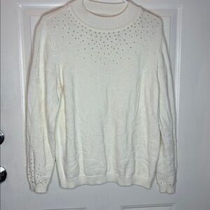 Alfred Dunner Cream Sweater with Embellishments